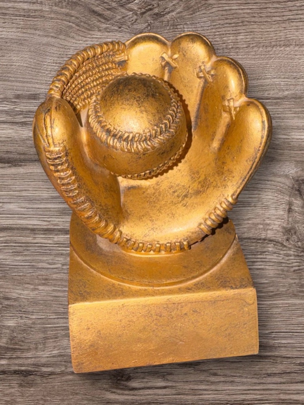 Gold Baseball Glove Decorative Accent Statue